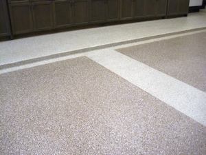 ColorFlake epoxy garage floor in DualTone design